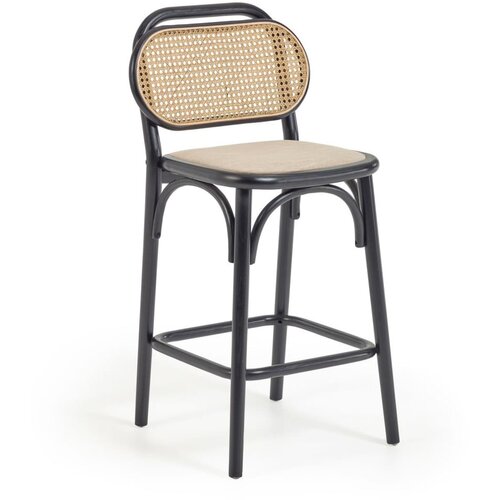 Kave Home Črni barski stoli v kompletu 2 ks iz masivnega bresta (vi&amp;scaron;ina sedeža 65 cm) Doriane &amp;ndash; Slike