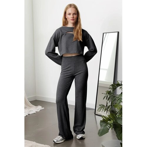 TRENDYOLMILLA ženske pantalone Twoaw25Pl00006, antracit-siva Cene