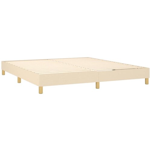  Krevet s oprugama i madracem krem 160x200 cm od tkanine Slike