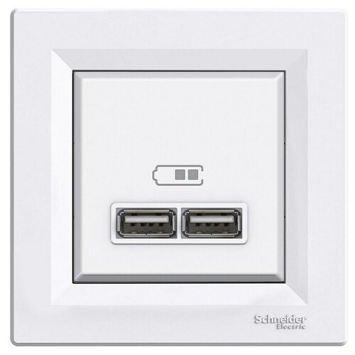 Schneider Electric Asfora Zidna utičnica s USB utorom (Bijela, Plastika, Podžbukna montaža) Slike