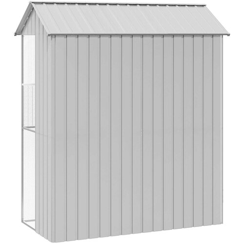  Kavez za ptice s pohranom Siva 215 x 110 x 247 cm Cinkani čelik Slike