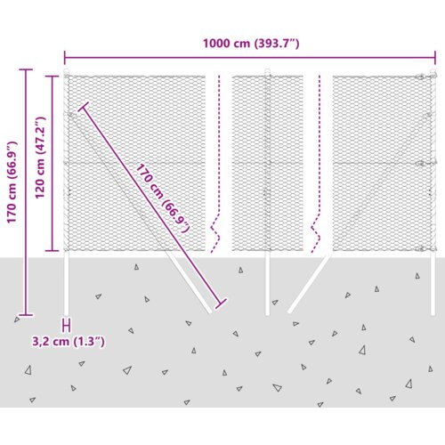 vidaXL Heksagonalna ograja Zelena 1.2x10 m Jeklo Cene