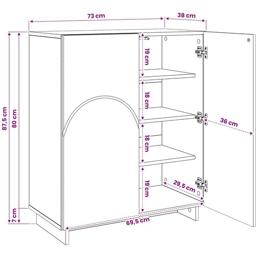  Ormar za cipele 73 x 38 x 87,5 cm Konstruirano drvo Slike