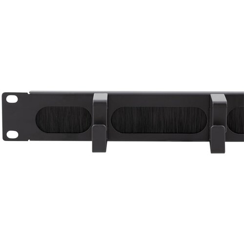Logilink 19 cable management bar with 4 metal brackets and brush strip, black, OR106B Slike