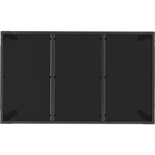  Vrtni stol sa staklenom pločom crni 150x90x75 cm od poliratana Slike
