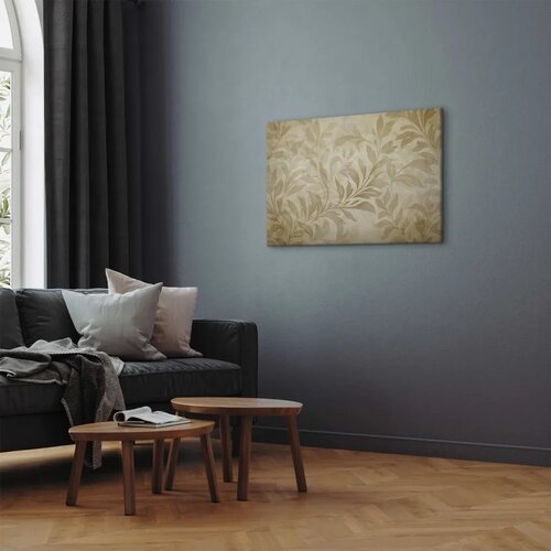  Slika - Botanical Motif with Leaves and Vines in Sand Colors 30x20 Akustična Slike