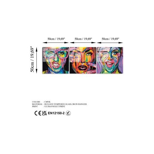 Wallxpert dekorativna slika od kaljenog stakla smile 3 (uv 852) 50 x 50cm Slike