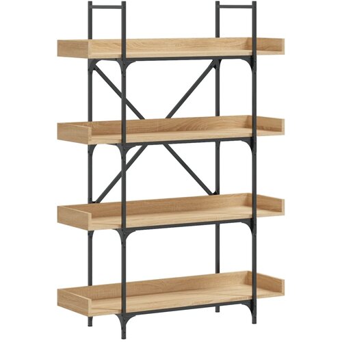 Maison Chic Knjižna omara - Knjižni regal 4-nadstropna sonoma hrast 100x33x145,5cm inž. les, (21725248) Slike