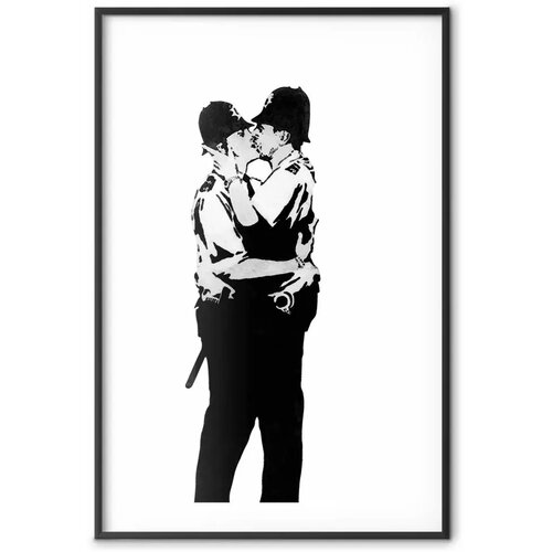  Plakat - Kissing Coppers 29.7x42 Crni okvir s margom Cene