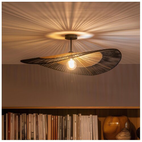Brilagi LED plafonski luster CERIA BOHO 1xE27/60W/230V prečnik 80 cm crna/braon/crna Slike