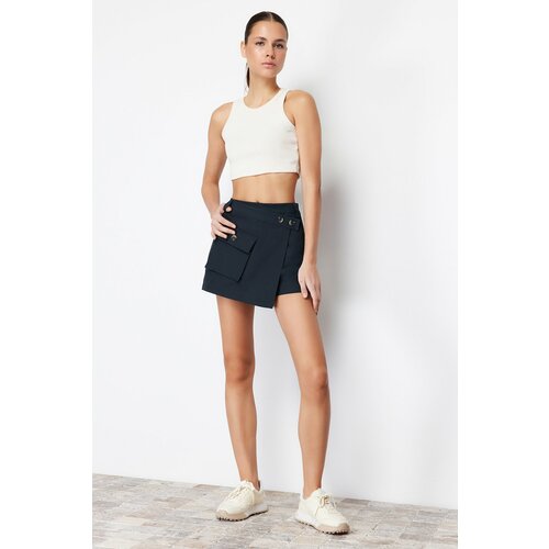 Trendyol Navy Blue Pocket Detailed Woven Short Skirt Slike