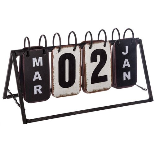 Atmosphera Kalendar 27x10.8x15cm metal crno bela (158027) Cene