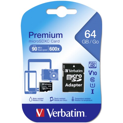 Verbatim microSDXC 64GB Class 10 UHS-I incl Adapter Cijene