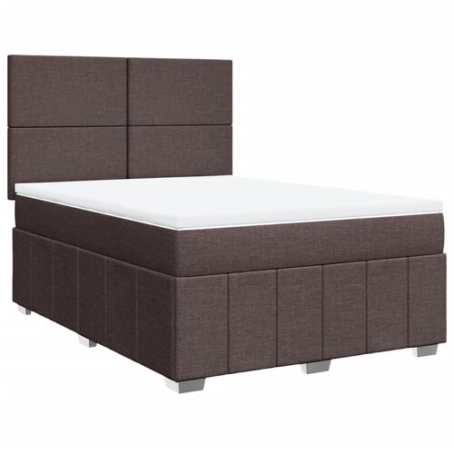vidaXL Box spring postelja z vzmetnico temno rjav 140x190 cm blago, (21310228) Cene