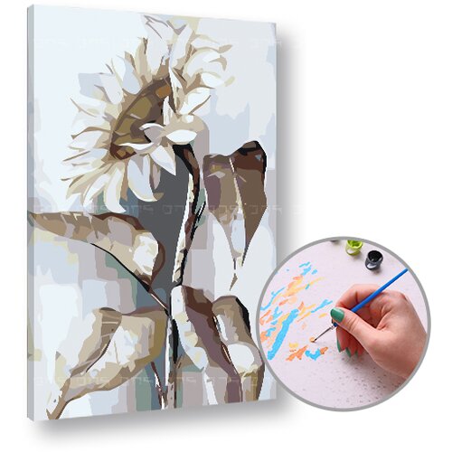 Artmie slikanje brojevima - BELI SUNCOKRET - 60x40 cm Slike
