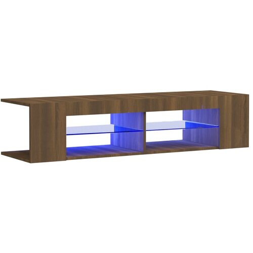 Maison Chic TV omarica - TV stojalo - Televizijska omarica z LED lučkami rjavi hrast 135x39x30 cm, (21702363) Cene