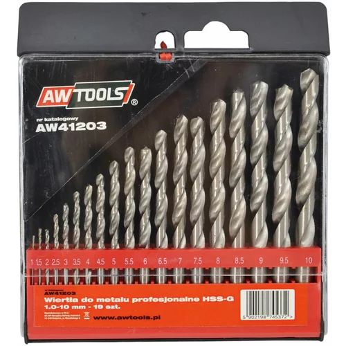 Awtools HSS-G Metal Drill Set 19L. /1.0-10.0mm/, (21106657)