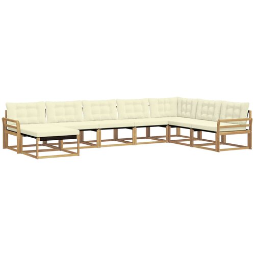 vidaXL Zunanja garnitura za sedenje z blazino 8 pcs Bela in krem, (5000281135) Cene