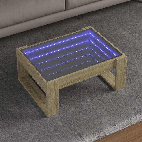  Stolić s beskonačnim LED svjetlima boja hrasta 70 x 53 x 30 cm Cene