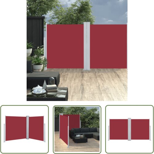  The Living Store Zložljiva stranska tenda rdeča 140x600 cm - Stranska Tenda, (21742504) Cene