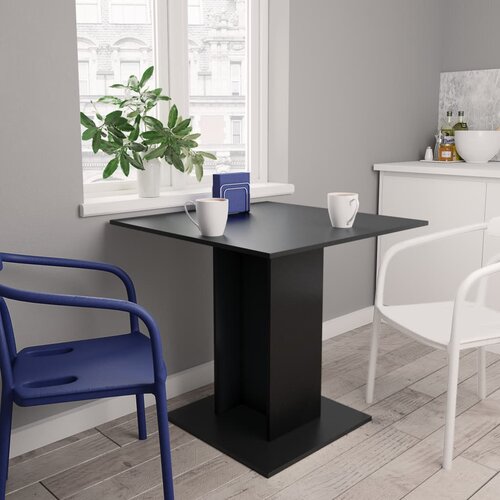VidaXL Jedilna miza črna 80x80x75 cm iverna plo&amp;scaron;ča, (20625768) Slike