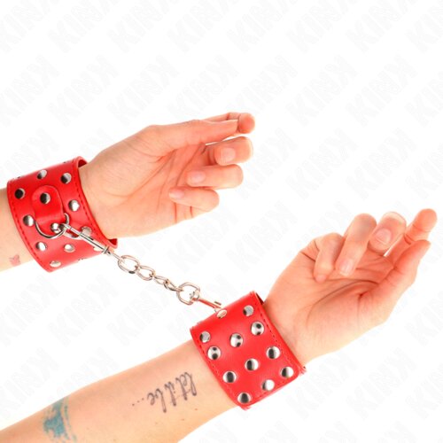Kink Okovi Za Zapestje With Snap Fasten Red Slike