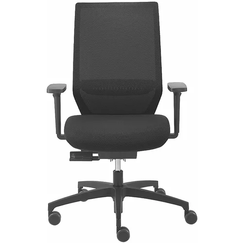 Dauphin Vrtljiv pisarniški stol SHAPE ECONOMY2, mrežasto naslonjalo za hrbet, črne barve, višina naslonjala za hrbet 610 mm