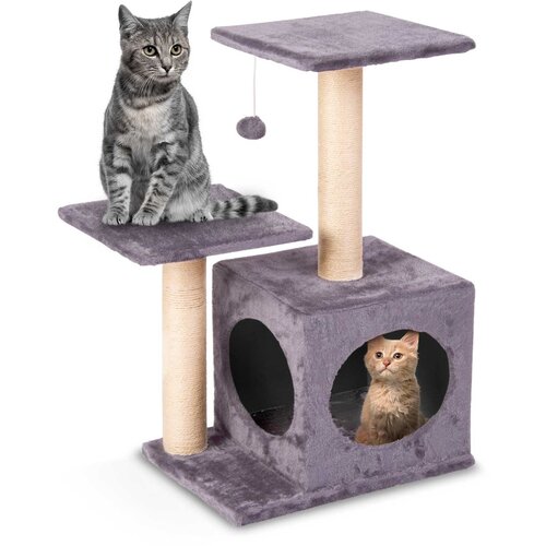 Janshop Mačji praskalnik 71 cm DR-263 Pethaus z mi&scaron;ko, siv, (21831587) Cene