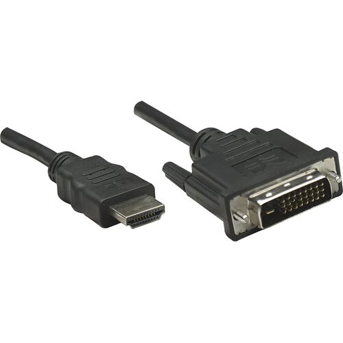 Manhattan DVI / HDMI adapterski kabel DVI-D 24+1-polni vtič\, HDMI-A vtič 3.00 m črna 372510 pozlačeni konektorji\, UL-certificirano DVI kabel, (20417630) Cene