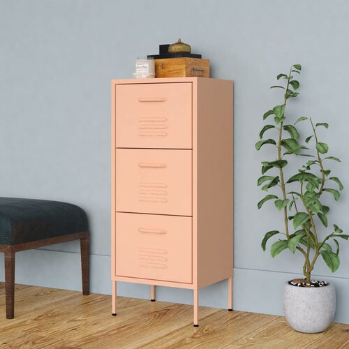 VidaXL Omara za shranjevanje roza 42,5x35x101,5 cm jeklo Slike