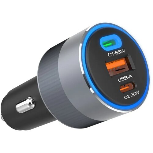  Avto polnilec Forcell F-Energy - 1x USB + 2xUSB Type-C 85W - črni Slike