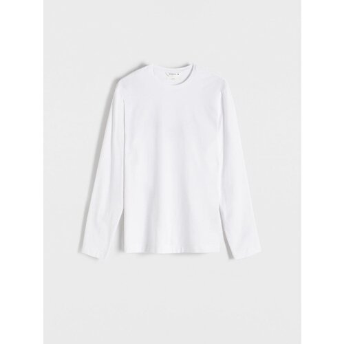 Reserved bluza z dolgimi rokavi slim fit - bela Cene