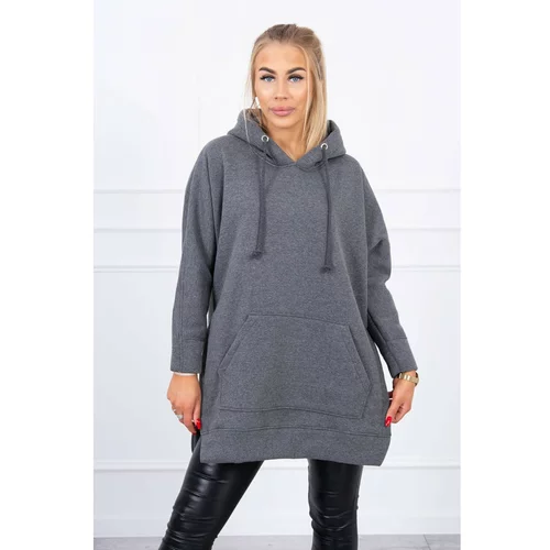 Kesi Insulated sweatshirt with slits on the sides graphite