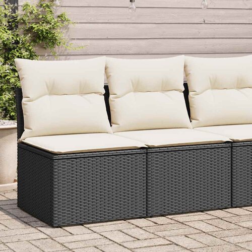 VidaXL 4-dijelni set vrtnih sofa od poliratana s jastucima crni bagrem Slike