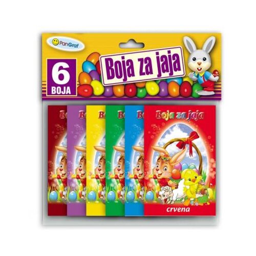  Boja za uskr&amp;scaron;nja jaja 6/1 žuta, crvena, bordo, ljubičasta plava i zelena Slike