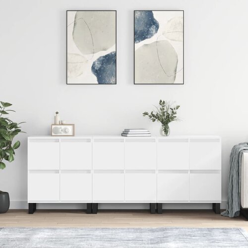vidaXL Komode bijela 3 kom od konstruiranog drva Cijene