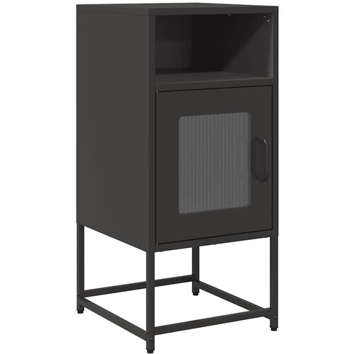 Maison Chic Nočna omarica - Nočna miza črna 36x39x78 cm hladno valjano jeklo, (21687924) Slike
