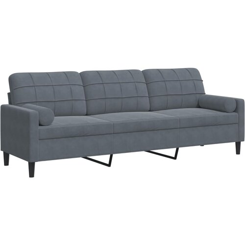 Maison Chic kavč - Sofa - Kanape trosed z okrasnimi blazinami temno siv 210 cm žamet, (21727550) Cene