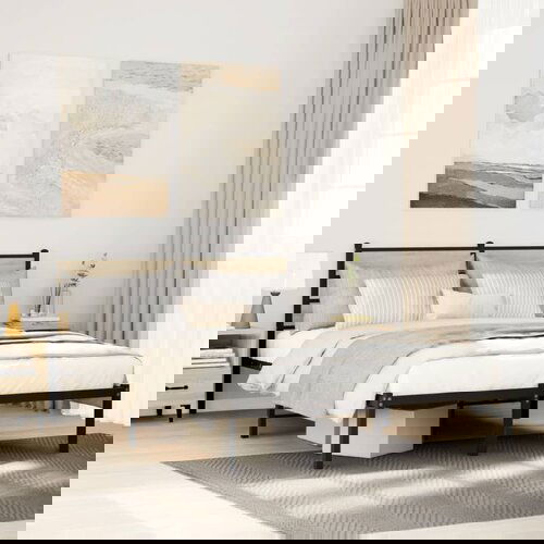 VidaXL Metalni okvir kreveta bez madraca boja hrasta sonome 140x190 cm Slike