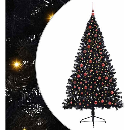  Umjetno predsvijetljeno božićno drvce Crna 210 cm PVC Slike
