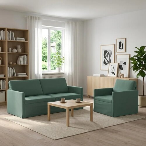  Set sofe 2 pcs Morska zelena Baršun - zelena boja mora Jednostruka + Dvostruka (140 cm) Cene