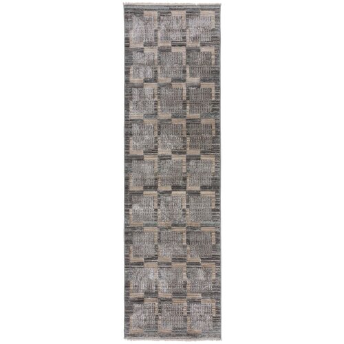 Flair Rugs Siv/bež tekač 66x240 cm Evelyn Blocks – Cene