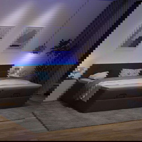 vidaXL Okvir kreveta s madracima tamnosmeđi 200x200cm tkanine Cijene