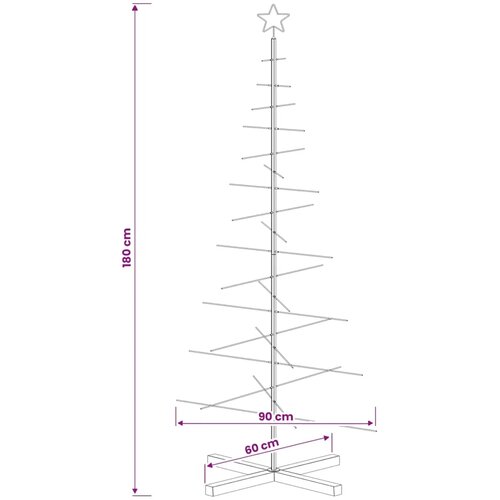  Metalna božićna jelka KUOPIO 180 cm Čelik Zlatno - 180 cm Zlatno bez LED svjetala Slike
