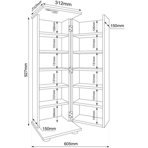 MID.YOU REGAL ZA CD-JE 31/93/31 cm medeni hrast Slike