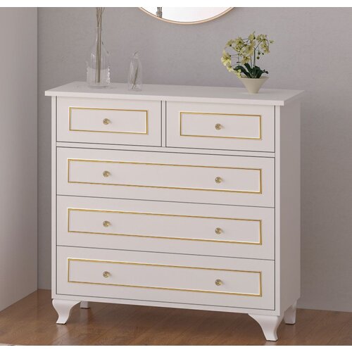 Hanah home Komoda Rb-091, 90x86x40 cm, Bela Cene