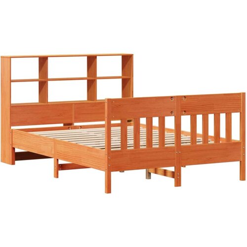 vidaXL Posteljni okvir brez vzmetnice voščeno rjav 140x190 cm borovina Cene