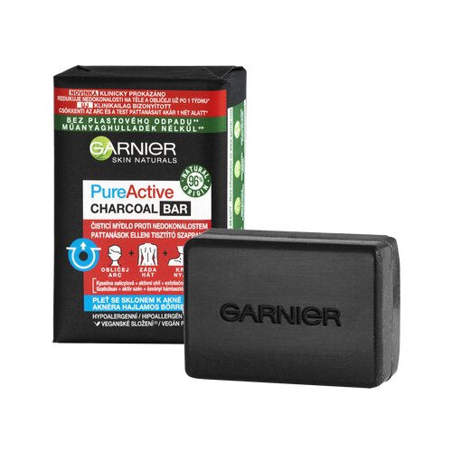 Garnier skinactive pure active charcoal bar čistilno milo za problematično kožo 100 g za ženske Cene