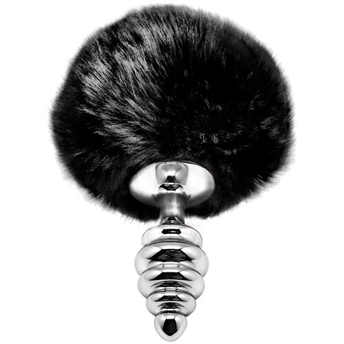Alive metal anal fluffly twist plug s black Cene