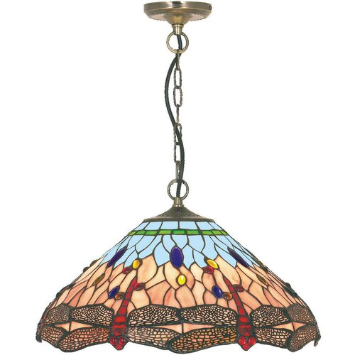 XXXL Searchlight 1283-16 - Tiffany luster na lancu DRAGONFLY 1xE27/60W/230V Cene